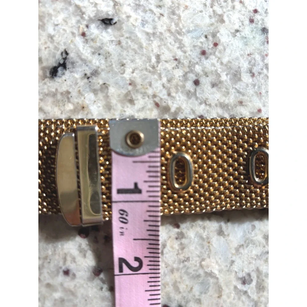 Napier Vintage Gold Tone Mesh Belt Woven Metal Adjustable Buckle Accessory